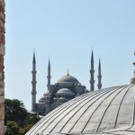 Uitzicht van de Aya Sofia op de Blauwe Moskee